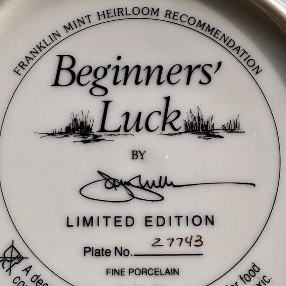 Franklin Mint 1991 Beginners Luck Labradors Porcelain Plate Collectible Vintage - Picture 6 of 6